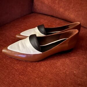 Tory Burch Brown and Cream Loafers